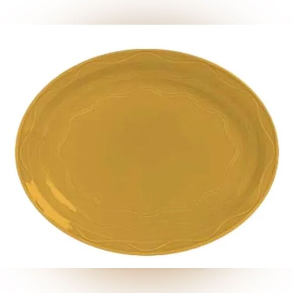 Syracuse USA Oval Plate Serving Platter Sunny Saffron Yellow Orange Heavy China - Picture 11 of 14
